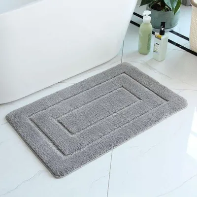 Immagine prodotto di Tappetino da bagno antiscivolo - Tappetino da bagno grigio - Extra morbido e assorbente - Tappetino da bagno in microfibra - Lavabile in lavatrice e asciugabile in asciugatrice - 40 x 60 cm