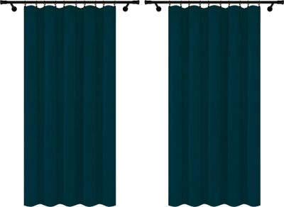 Voppi Gotowe zasłony welurowe na żabki agrafki tunel 140x240 cm gruby welur - komplet 2 zasłon