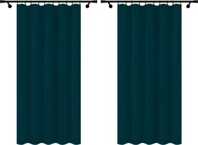 Produktbild von Vorhänge aus Velours mit Kräuselband 140x160 cm 2 Stücke Dunkelblau Fertige Gardinen