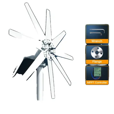 Zdjęcie produktu dla Generator wiatrowy, 8 łopat, cicha praca, darmowy kontroler MPPT, 1000W, 24V