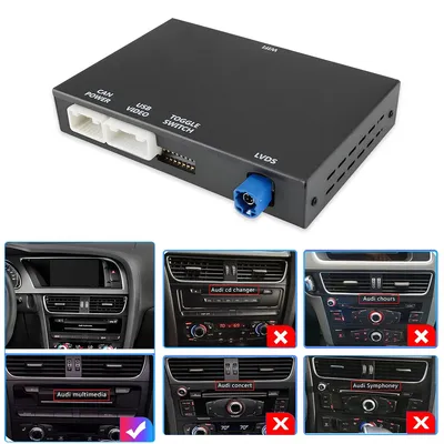 Obrázok produktu pre Sada na dodatočnú montáž bezdrôtových modulov CarPlay a Android Auto pre Audi A4, A5, Q5, S4, S5 (2010–2018) s multimediálnym systémom MMI3G