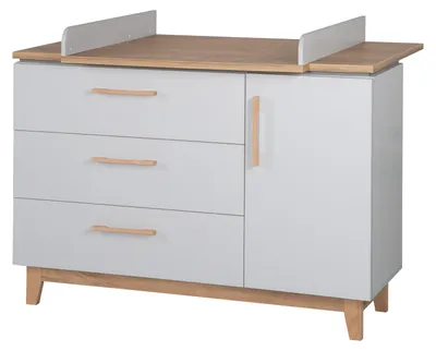 Produktbild von roba Wickelkommode mit Wickelansatz 'Caro' mit Soft-Close, 1 Tür, 3 Schubladen, Wickelhöhe 94 cm