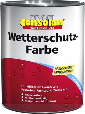 Produktbild von Consolan Profi Wetterschutzfarbe Seidenglänzend Farbwahl 2,5  Liter, Farbe (RAL):weiß