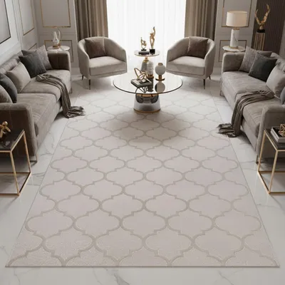 Produktbild von Wohnzimmerteppich Marokkanisches Muster in Beige Größe - 200 x 290 cm