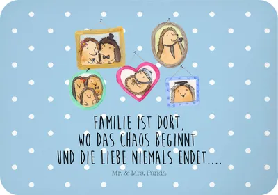 Produktbild von Mr. & Mrs. Panda magnet Igel Familie - Blau Pastell - Geschenk, Bruder, Bilder, küchenmagnet, Muttertag, Kühlschrankmagnet, Schwester, büromagnet, Papa, zettelhalter