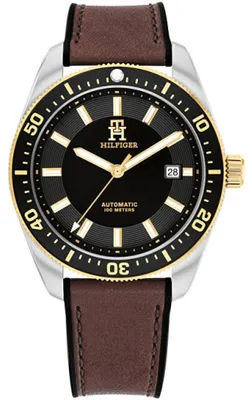 Produktbild von Tommy Hilfiger Herrenuhr TH85 1792142 Automatikwerk 10 ATM wasserdicht Stahl Silikon Schwarz