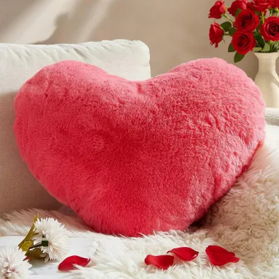 Imagen del producto de Almohada de felpa, 25 x 35 cm, color rojo, para sala de estar