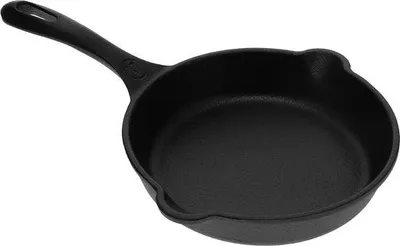 Produktbild von Geschirrspieß-Grillpfanne - 6,5 Zoll - Langarmgriff - Schwarz