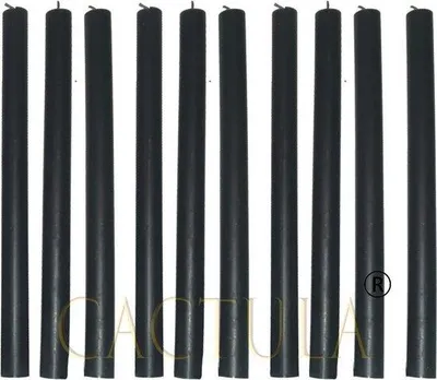 Productafbeelding van Cactussenkaarsen – Diepzwart – Ø2,1 × 30 cm – 10 stuks