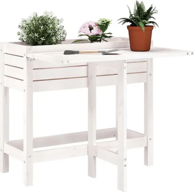 Immagine prodotto di Maison Exclusive - Fioriera con piano ribaltabile Bianco Legno massello di pino