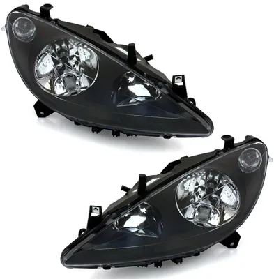 Für Peugeot 307 2000-05 Scheinwerfer Schwarz LINKS RECHTS mit Nebelscheinwerfer in der Farbe Schwarz von AD TUNING GmbH & Co. KG