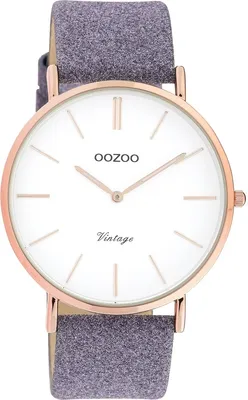 Produktbild von Oozoo Armbanduhr violett Leder C20152 Vintage Series Damen Analog-Quarzuhr UOC20152