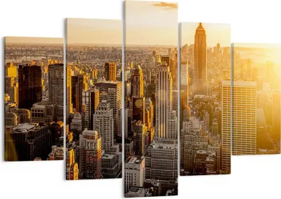 Produktbild von Bild auf Leinwand - Leinwandbild - New York Wolkenkratzer Manhattan - 150x100cm - Wand Bild - Wanddeko - Leinwanddruck - Bilder - Kunstdruck - Leinwand bilder - Wandkunst - EA150x100-2672