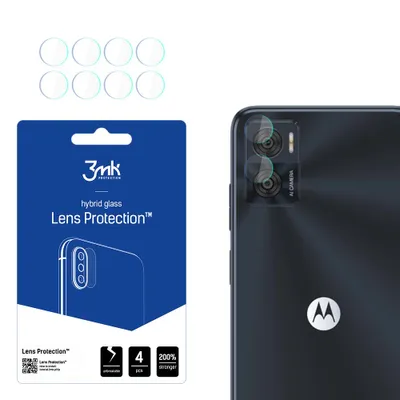 Produktbild von 3mk Hybridglas Lens Protection für Motorola Moto E22 Kamera Objektiv Kameralinse 0,16mm 6H (4 Stück)