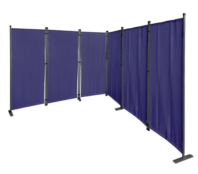 Produktbild von Paravent 6 Teilig 340x165cm Blau - Garten & Balkon Sichtschutz Stellwand Innen & Außen - Raumteiler Trennwand Faltbar Blickdicht & Wetterfest