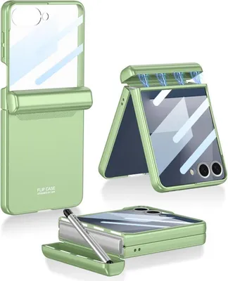 Produktbild von Für Samsung Galaxy Z Flip7 GKK Integrierte Hülle mit Stiftfach + Stift H- Grün