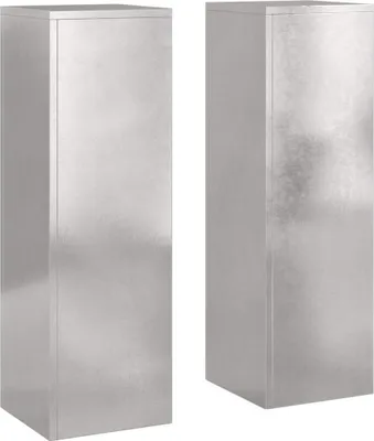 Image de vidaXL Support pour plantes 2 pcs Argent 24 x 24 x 75 cm Acier inoxydable