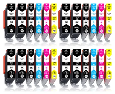 Produktbild von 24er Pack Druckerpatronen PGI-570 CLI-571 kompatibel mit Canon Pixma TS5050