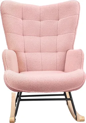 Zdjęcie produktu dla Fotel bujany dla dorosłych - Ergonomiczny fotel bujany do użytku na zewnątrz - do salonu - Różowy