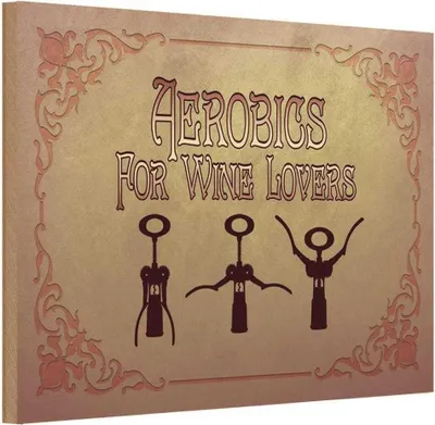 Produktbild von vianmo Holzschild 20x30 cm Wein Aerobics for Wine lovers Essen Trinken