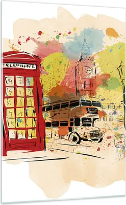 Produktbild von Bilder auf glas - Einteilig - London Bus - 70x100cm - Glasbilder - Wandbilder - Bilder - Kunstdruck - zum Aufhängen bereit - Wanddekoration aus Glas - Glas Bilder - Wandbild auf Glas - GPA70x100-3920