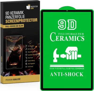 Produktbild von 1x 9D Keramik für Samsung Galaxy Tab S6 FULL-COVER Panzerfolie Displayschutz Panzerschutz Schutzfolie Displayfolie Folie ANTI-SHOK ANTI-BRUCH-ANTI-STOß