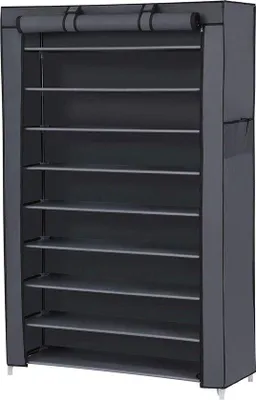 Produktbild von Famanu Schuhregal 10 Ebenen - 28 x 88 x 160 cm, graues Metall