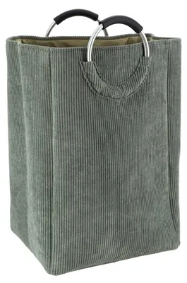 Produktbild von Faltbarer wäschekorb aus cordsamt 55l- kaki - Tendance