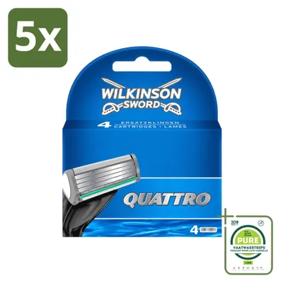 Immagine prodotto di 5 lame di ricambio Wilkinson Quattro con rifinitore di precisione - confezione grande - 5 pezzi
