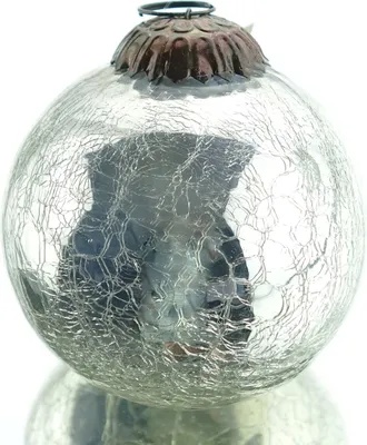 Immagine prodotto di Guaina natalizia Craquelé color argento Ø 7,5 cm - vetro