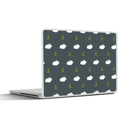 Produktbild von MuchoWow® Laptop Aufkleber Sticker Cover Bäume - Kaninchen - Muster 25x18 cm - Laptop-Deko