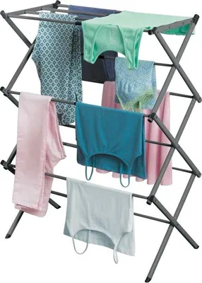 Zdjęcie produktu dla Unyqoos® Wysuwany suszarkę do bielizny w formie wieży – metalowa suszarka do bielizny, 3-poziomowa, oszczędzająca miejsce, idealna do praczni, ogrodu i domu, kolor: ciemnoszary, wymiary: 38,4 x 100,3 cm (możliwość wysunięcia do 74,9 cm)