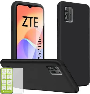 Immagine prodotto di Per ZTE Blade A52 Lite Custodia in silicone + H9 vetro nero Custodia del telefono cellulare Cover