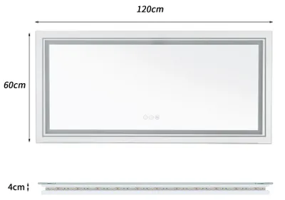 Obrázek produktu pro LED zrcadlo do koupelny - Zrcadlo s osvětlením - Koupelnové zrcadlo - Dotykové zrcadlo - S funkcí proti zamlžování - Hliníkový rám