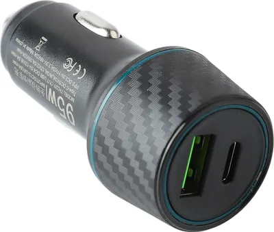 Zdjęcie produktu dla Ładowarka samochodowa DC 12-24V 95W USB PD Dual Port Fast Charging Adapter do zapalniczki samochodowej z włókna węglowego do samochodów ciężarowych