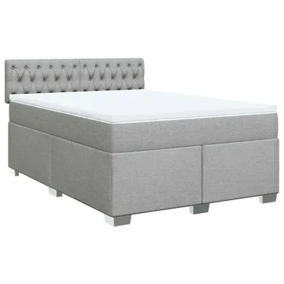 Produktbild von vidaXL Boxspringbett mit Matratze Hellgrau 140x200 cm Stoff