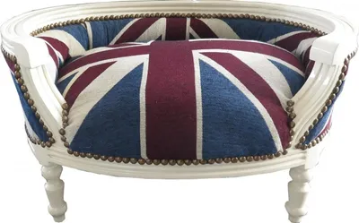 Image de Casa Padrino Barock : Coussin de luxe pour chiens et chats, motif Union Jack / Crème - 71,5 x 53 x 41 cm