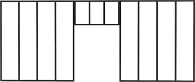 Produktbild von Set aus 2 Industrieglaswänden mit Oberlicht aus pulverbeschichtetem Aluminium - 2 x B 120 x H 130 + B 73 x H 40 cm - Schwarz - BAYVIEW