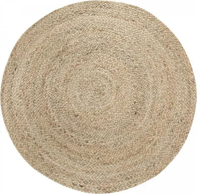 Image de Tapis rond en jute tissé avec motif uni JUTERON