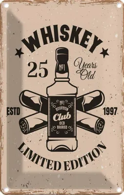 Obrázek produktu pro vianmo Plechová cedule 18x12 cm Whiskey 25 years Limited Edition