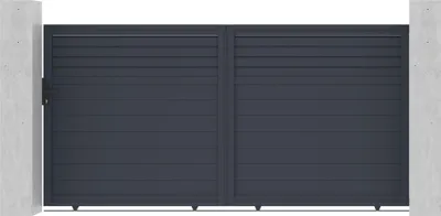 Produktbild von Schiebetor 3,5m CARPATIA H.180cm + Gartentür 1m CARPATIA H.180cm aluminium grau