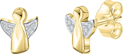 Produktbild von V Ohrstecker 375/- Gold 0,8cm gelb Zirkonia weiß 038320248-2