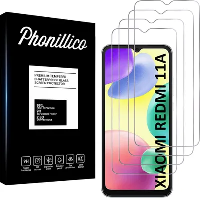 Produktbild von Hartglas für Xiaomi Redmi 11A [4 Stück] Displayschutzfolie Screen Protector Film Anti-Kratzer Glas Resistant Phonillico®