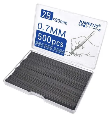Produktbild von Bleistiftminen 0,5 mm 2B schwarz bruchfest 500 Stück Druckbleistift Nachfüllminen