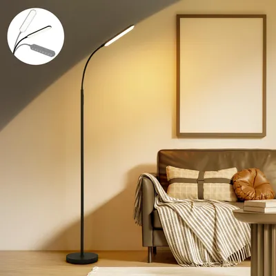 LED-Stehlampe dimmbar, schwarz, mit Fernbedienung, 175 cm