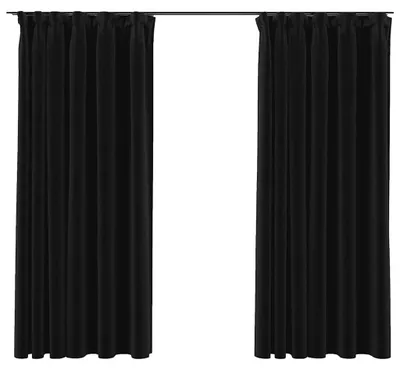 Produktbild von vidaXL Verdunkelungsvorhänge mit Haken Leinenoptik 2 Stk. 140x175 cm