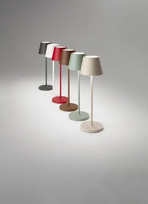 Immagine prodotto di Lampada da Tavolo a LED 2W 3000K Ricaricabile IP54 Serie 8124 Colore Bianco Opaco, Design Moderno in Metallo Dimmerabile Touch - Perenz