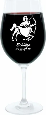 Immagine prodotto di Leonardo Weinglas 400 ml, Motivglas, Sternzeichen Schütze, Geschenk, Stimmungsglas mit Gravur, Moodglas, 22 cm