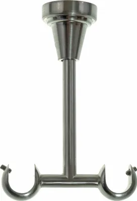 Produktbild von Träger 16 mm Gardinenstange Edelstahl look 1-lauf oder 2-lauf oder Verlängerung wählbar H14 H24 D24 BASIT