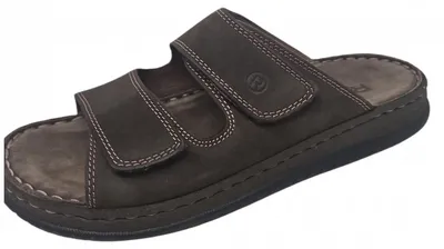 Produktbild von Rohde Herren Pantoletten Clogs Leder Klettverschluss Alassio 6240, Größe:44 EU, Farbe:Braun